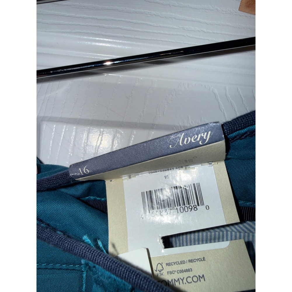 Tommy Hilfiger Avery Relaxed Fit Chino Pants Teal Blue Size 16 NWT - Picture 4 of 6
